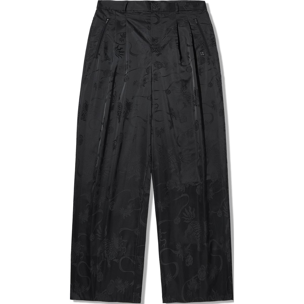 

Li Ning Модная спортивная серия Удобные простые свободные прямые повседневные брюки Унисекс Низ Черный AKXU675-1 L