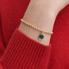Hyeres-lor Penidor Silver (Y) Flat Ball Bracelet Malachite HL1B3A124Y9175
