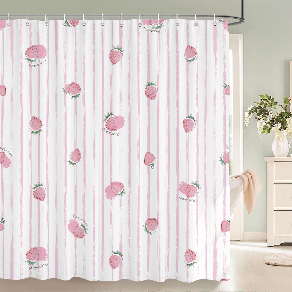 Modern Flowers Shower Curtains Waterproof Fabric Floral Bath Curtains For Bathroom Bathtub Large Wide Bathing Cover With Hooks