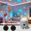 Snowflake Pattern Projector Christmas Light Dynamic Rotating Indoor Projection Lamp with Party Decorations Reindeer Snowman for Ceiling Wall Holiday