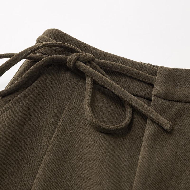 IEF Petite 2025 Autumn/Winter Casual Wool Blend Wide-Leg Pants