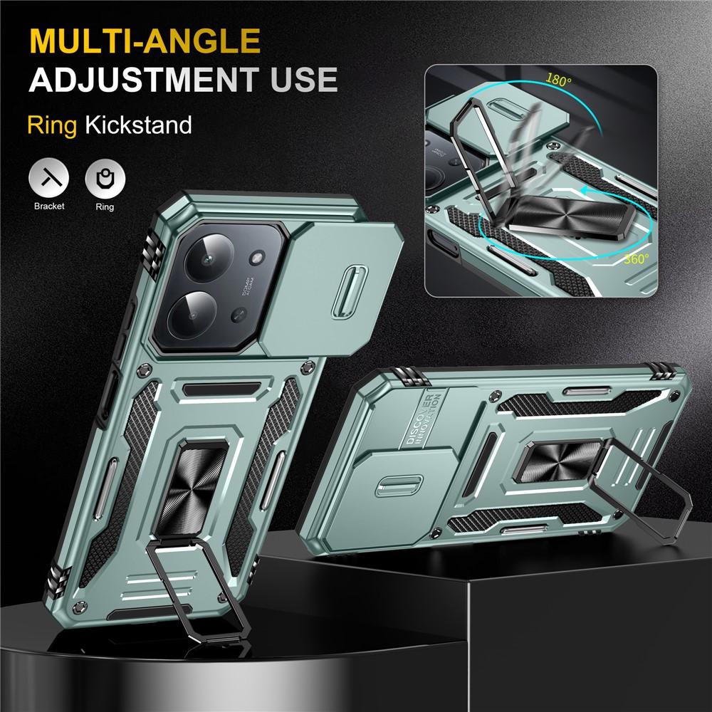 Case for Poco C85 - TPU+PC, Green, With Stand