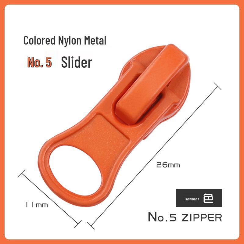 Nylon & Metal Zipper Pull for Jackets and Bags (No. 3 & No. 5)