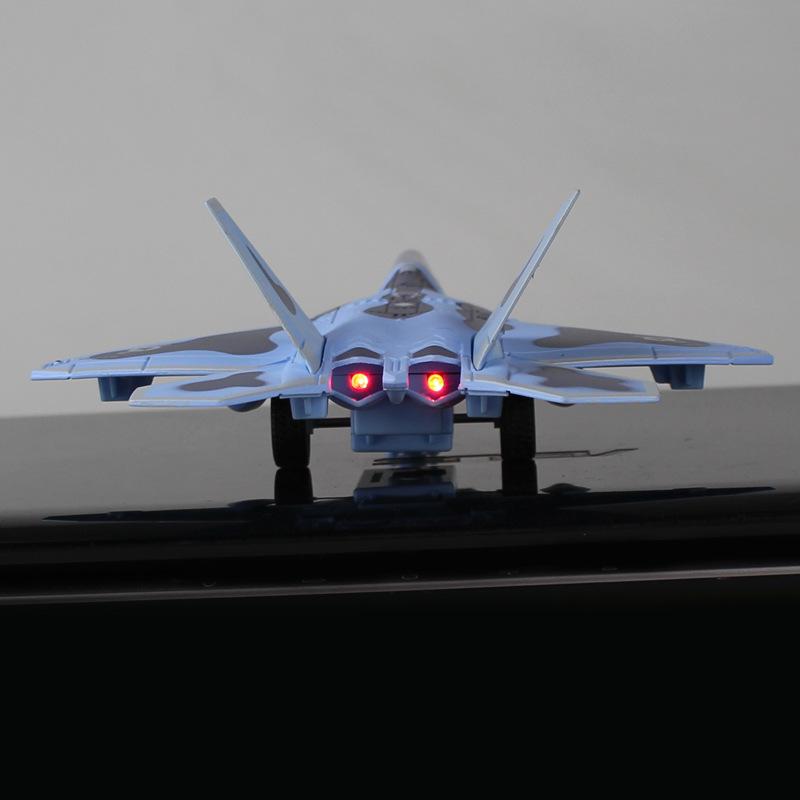 Jucărie Avion de Vânătoare F22 din Aliaj Aviație Avion Militar Jucărie Cadou Cu Sunet Și Lumină