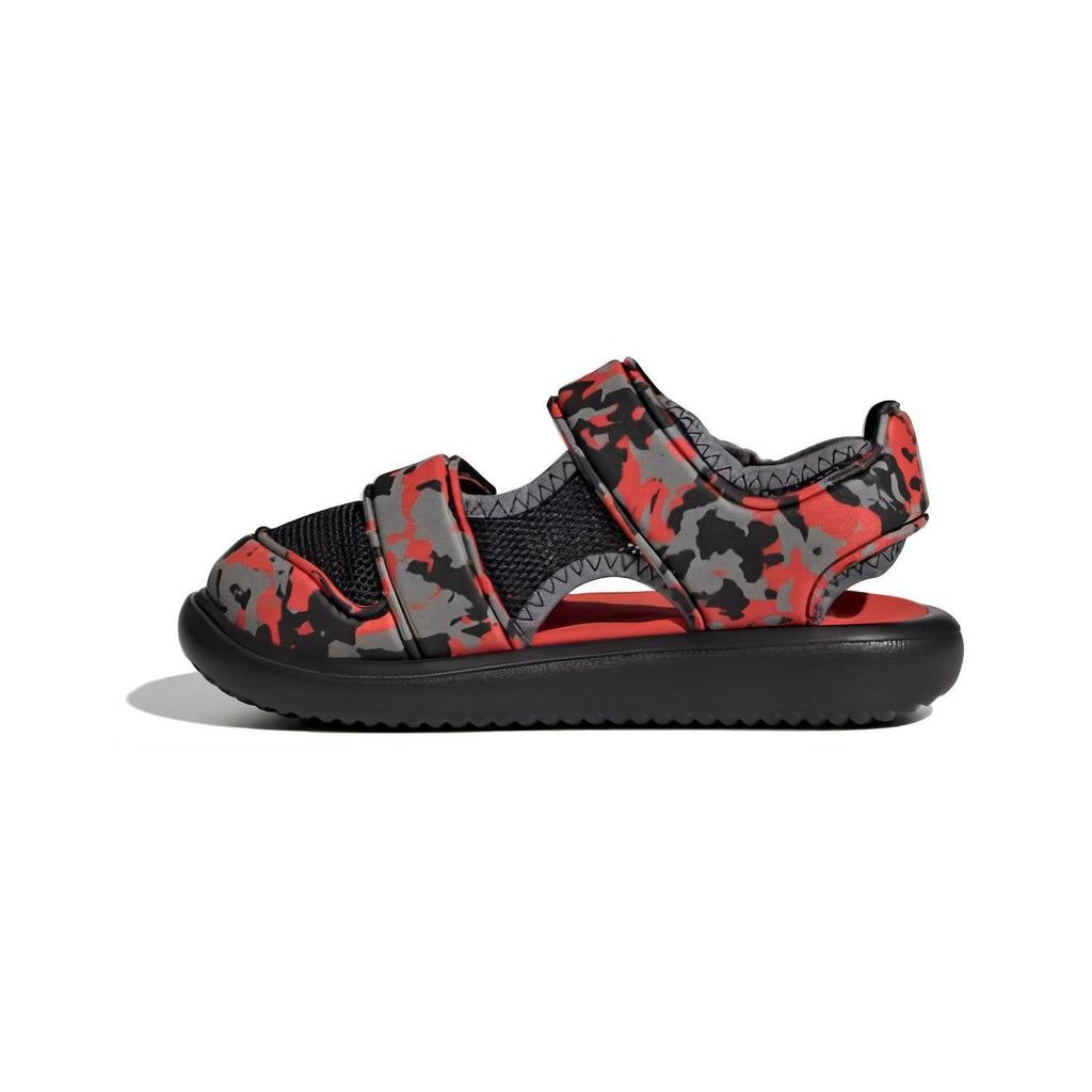 Adidas Comfort Sandals Comfortable Versatile Shock-Absorbing Durable Breathable Kids Sandals Kids Sandals Gray Red IE0303