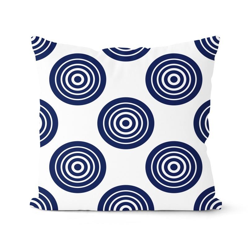 Navy Blue Cushion Geometric Pillowcase Decorative Pillow Home Decor Throw