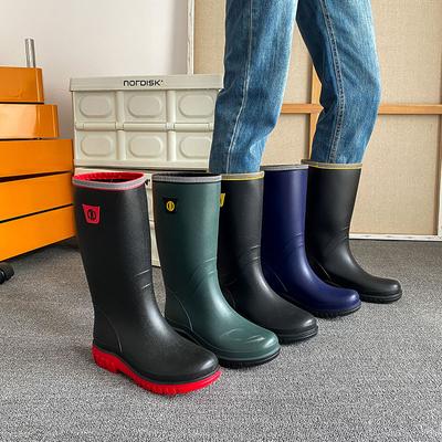 Four Seasons Fashion Neue hohe Regenstiefel Unisex Outdoor Casual wasserdichte rutschfeste Arbeitsregenstiefel Übergröße 39-45 Regenstiefel