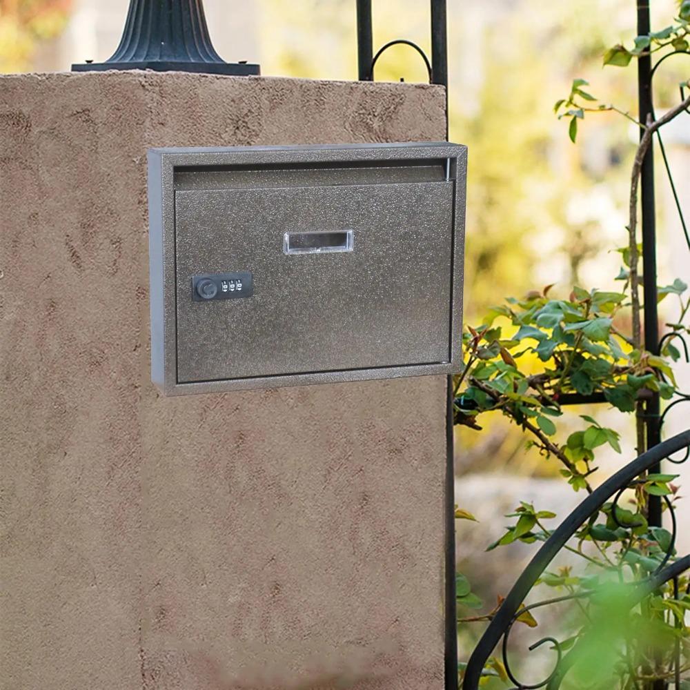 Metal Mailbox Letter Box Wall Mounted Mail Box Universal Postbox  for School Outdoor Street House