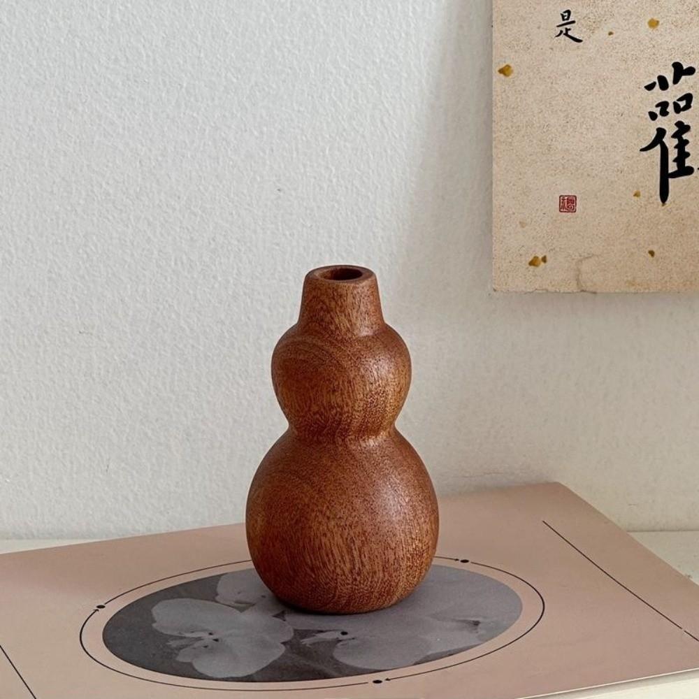 Decorative Wooden Vase Floral Arrangement Tabletop Decor Unique Flowerpot  Office Desk