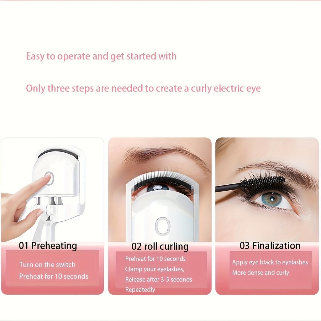 1 stück Elektrische wimpernzange USB lade modus Schnelle heizung Tragbare auge schwarz styling Lang anhaltende curling heißer wimpern clip