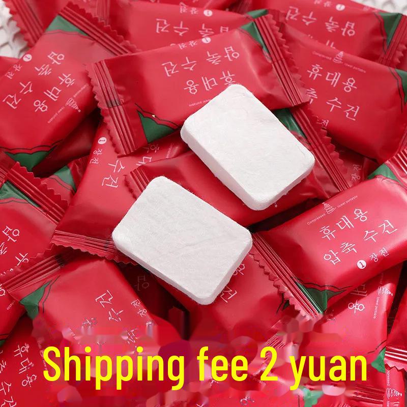 Set di asciugamani compressi monouso in cotone, pronti per i viaggi: spessi, assorbenti e portatili, perfetti per chi è in movimento. 1 piece 20x20 bulk