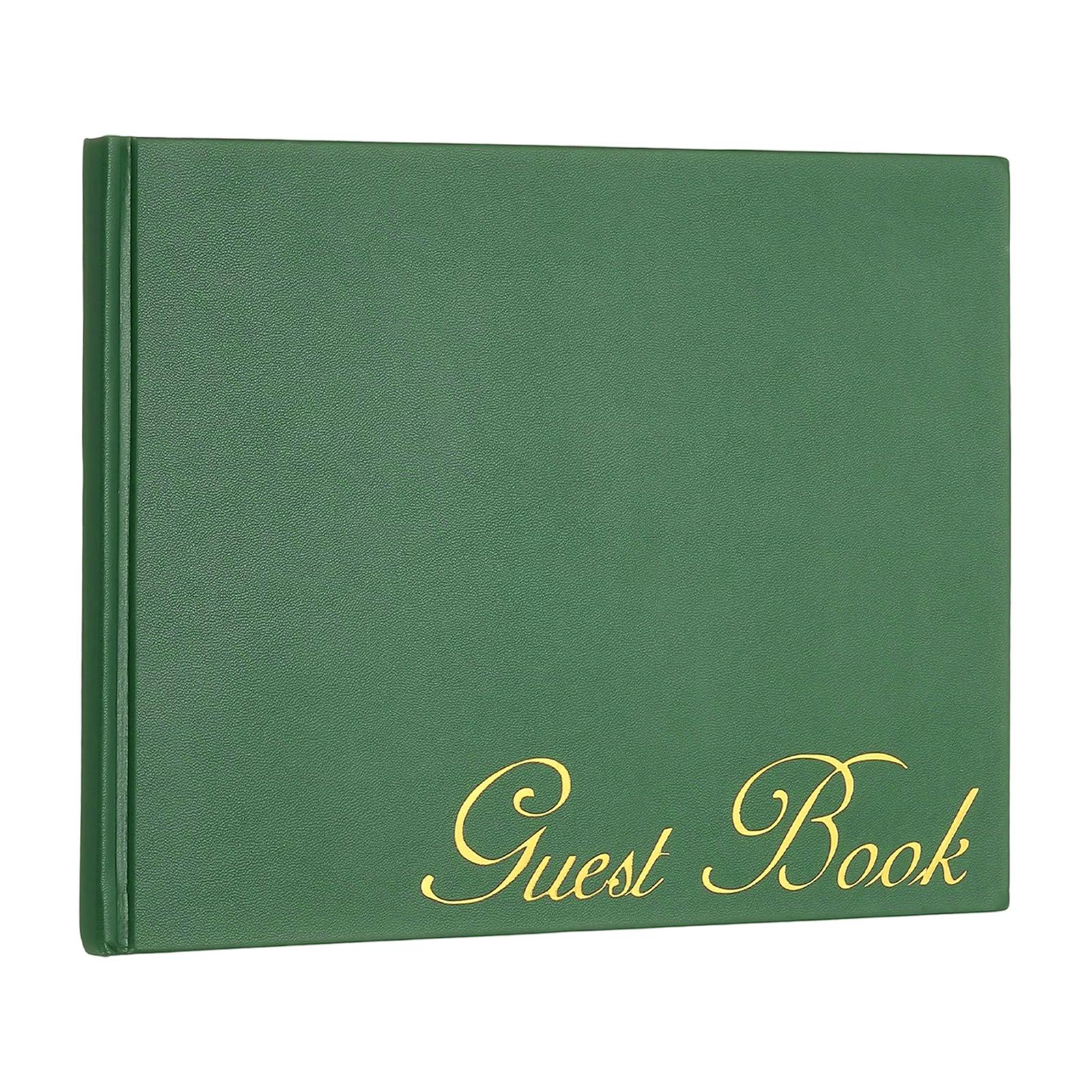

Elegant Guestbook 9x7 PU Leather Wedding Guest Book Stylish Sign in Book with 50 Blank 120GSM Paper for Receptions Birthdays 9 x7 Inch темно-зелений колір