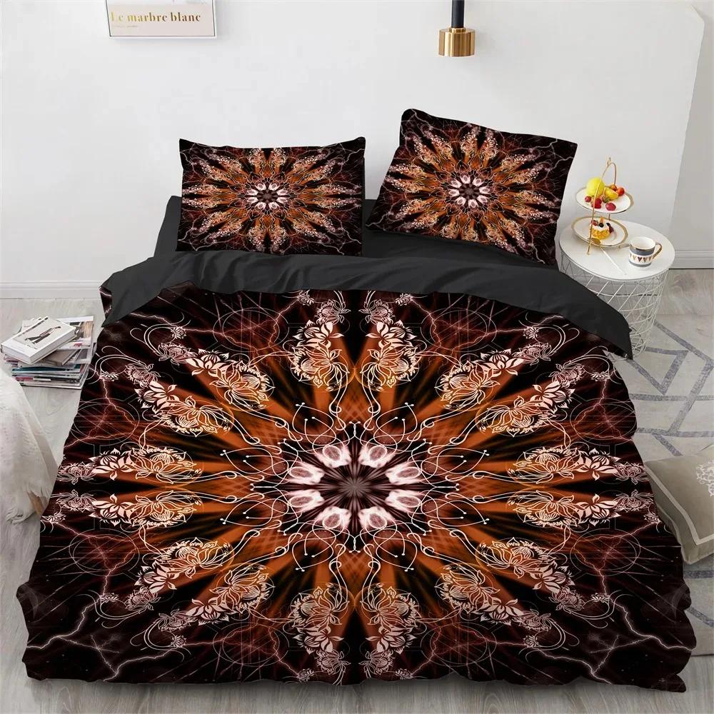 Bohemian Mandala King Queen Duvet Cover Boho Style Flower Bedding Set Adults Exotic Nordic Floral Polyester Quilt Cover