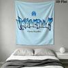 Olympique De Marseille Wall Tapestry Aesthetic Wall Hanging Printed Fabric Blanket Decorative Tapestries for Bedroom Living Room Home Decor