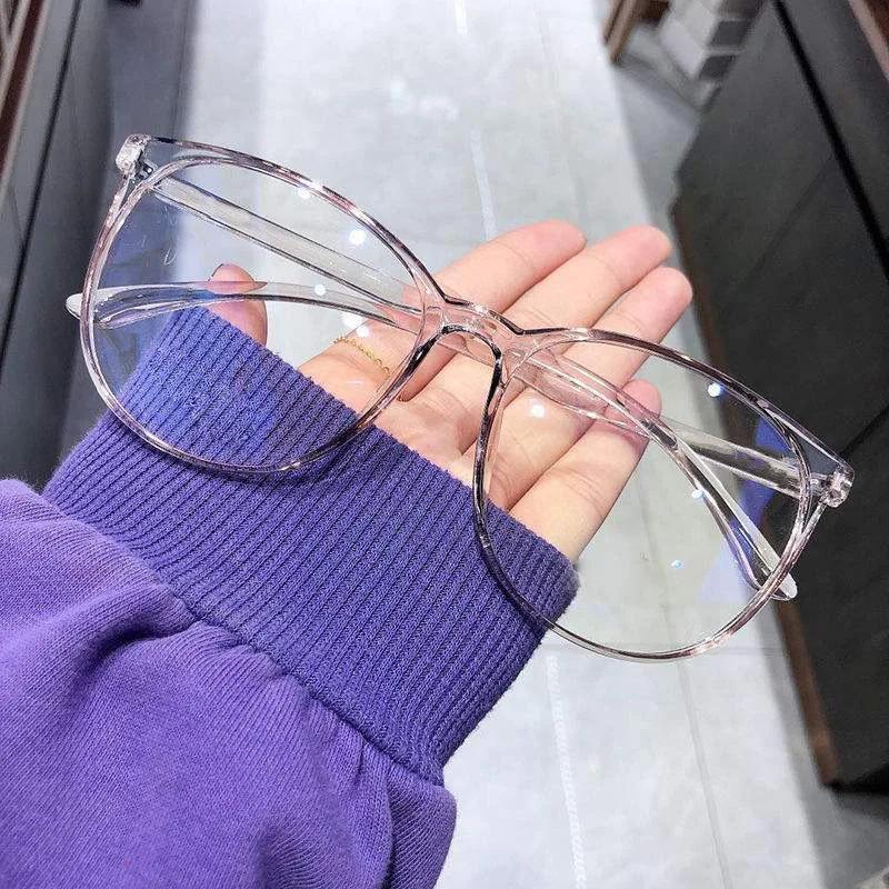 Anti Blue Light Myopia Glasses Women Computer Men Eyeglass Vintage Optical Plain Frame Spectacles Transparent Blocking Glasses