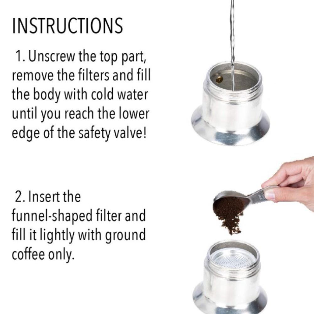 50ML Aluminium Einzelrohr Moka Kanne 1 Tasse Kaffeekanne Herdplatte Italienische Kaffeemaschine Espresso Utensilien Küchenkaffeegeschirr Barista