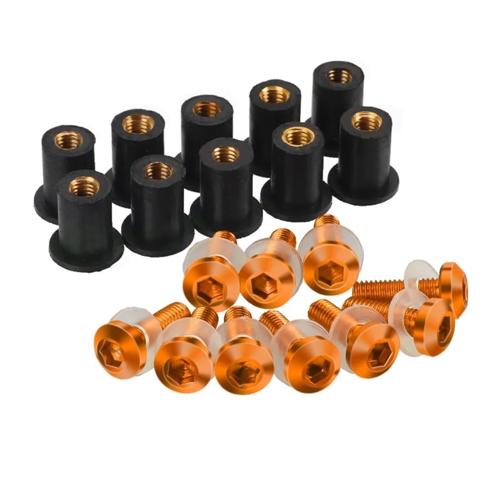 

10pcs Motorcycle Windshield Modification Screws for S1000RR 2016-2022 2023 5mm Motorcycle Windshield Bolt Nut (Orange) One Size оранжевый