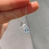 Hui Zhiyi S925 Silver Topaz Butterfly Necklace – Light Blue Teardrop Pendant