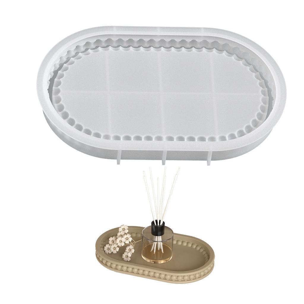 Víceúčelový velký oválný silikonový podnos ve tvaru talíře dodává teplo, je přenosný pro domácí setkání a kávové výstavy.