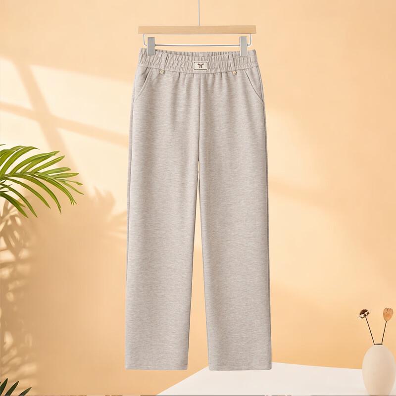 

YUZHAOLIN Women s Autumn/Winter Elastic Waist Straight-Leg Casual Pants XL