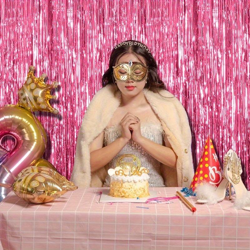 1/2/3pcs Pink Rain Curtain Sparkling Backdrop Party Background Decoration Photography Props Wedding Birthday Party Decorations