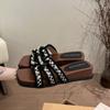 Pearl Women's Shoes Summer New Outer Wear with Skirt Cool Slippers Lazy Casual One-word Drag