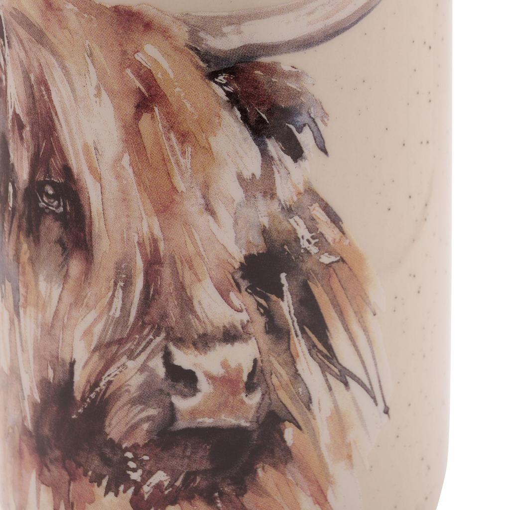 Meg Hawkins Tall Ceramic Vase - Highland Cow 10 x 20cms