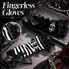 1pair Lace Ruffle Fingerless Gloves Buckle Closure Arm Cover Sleeves  Women Girl