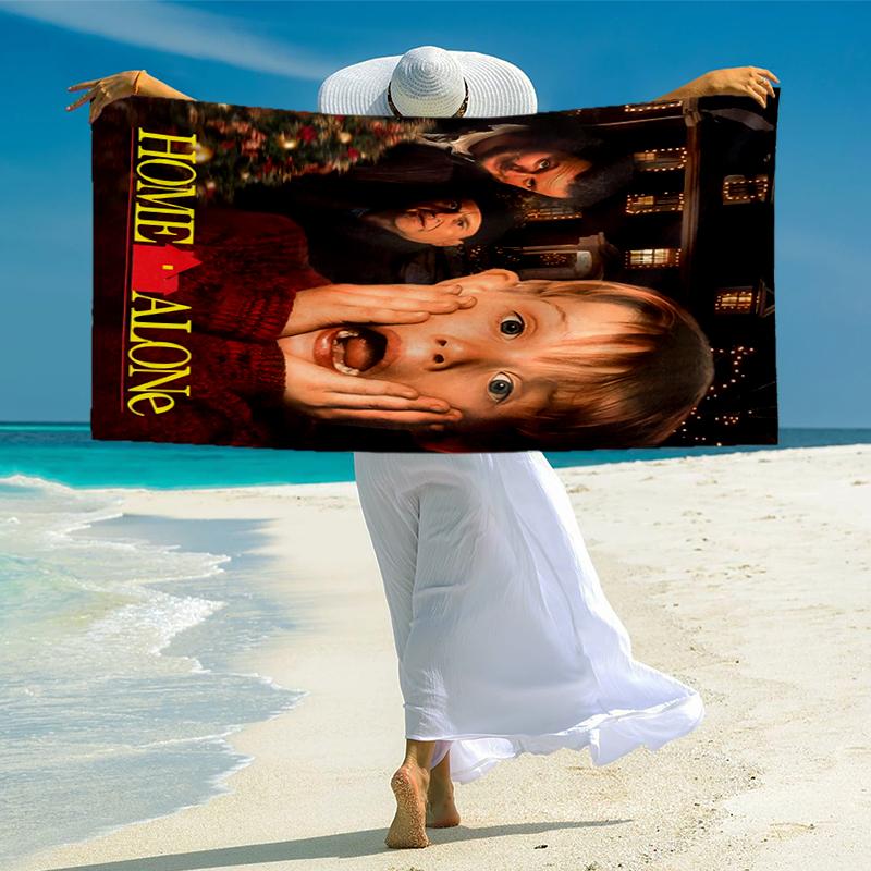Home Alone Fashion Beach Towel: Ideal for Summer Adventures Soft, absorbent and quick drying suitable for swimming and bathing