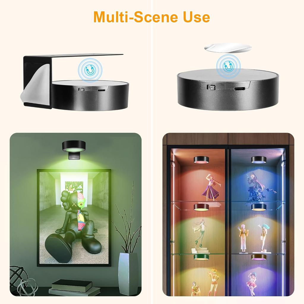 LED Magnetic Wall Sconce Lights Wall Mounted Lamp with Remote Control 13-Color RGB Painting Art Display Light Dimmable