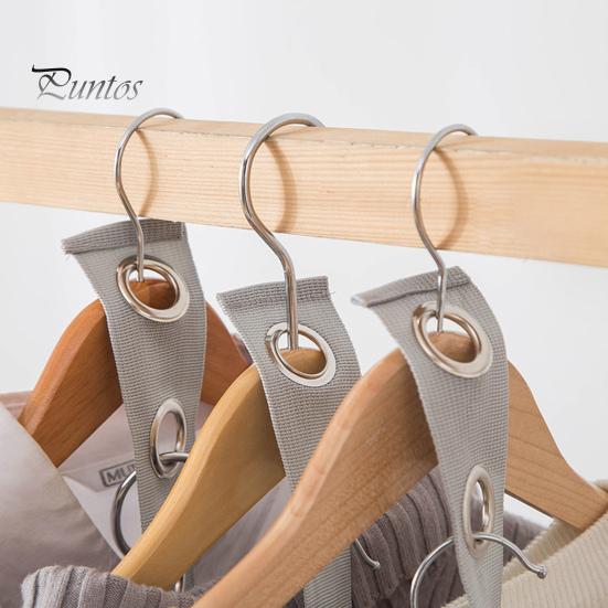 2Pcs Eco-friendly Punch-free Grey Color Hanger Extender Hooks Coat Shirt Hanger Extender Straps Wardrobe Organizer Home Use