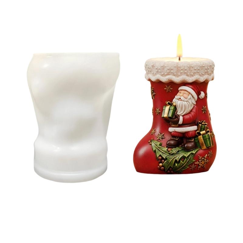 

Christmas Stocking Silicone Candle Mold Food Grade Silicone Mould Baking Tool For Epoxy Resin Candle Soap Chocolate 1