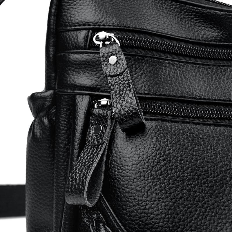 Middle-Aged Bag Women's Soft Leather Shoulder Bag Large Capacity Mother Bag Crossbody Handbag