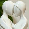 3D-Printed Minimalist Couple Ornament with Heart Cutout Smooth Delicate Lines Black White Desktop Keepsake Romantic Home Decor Gift