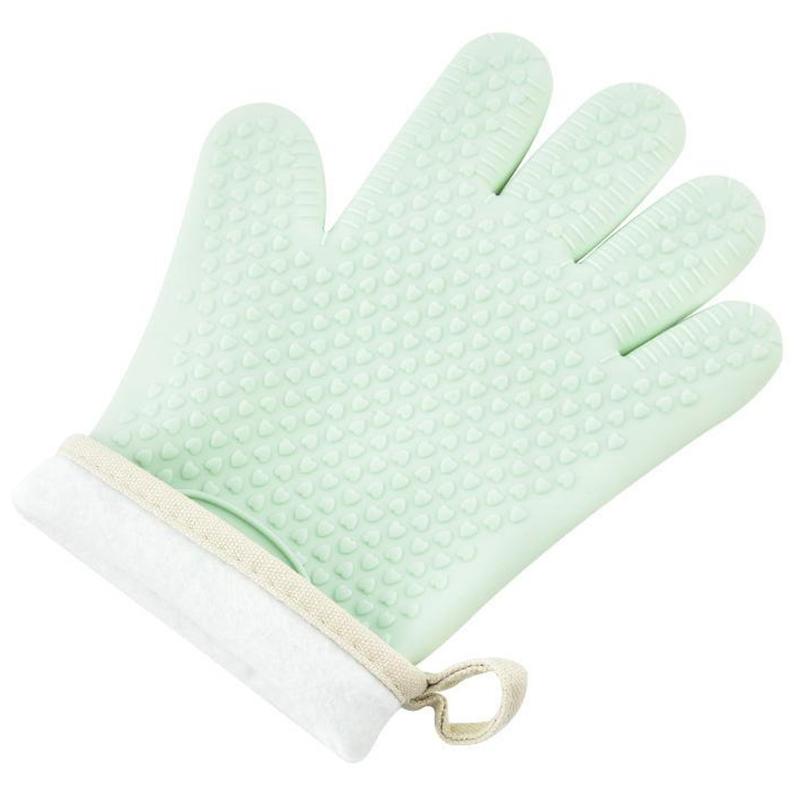 Five-Finger Extended Silicone Oven Microwave Gloves High Temperature Resistant Non-Slip Kitchen Baking Insulation Gloves