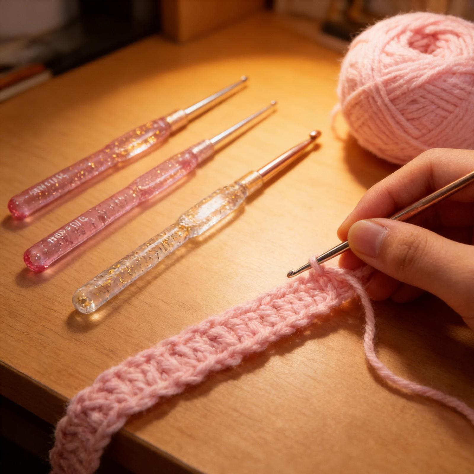 Portable Crochet Hook Set Storage Pouches Travel Friendly Knitting Accessory чистый