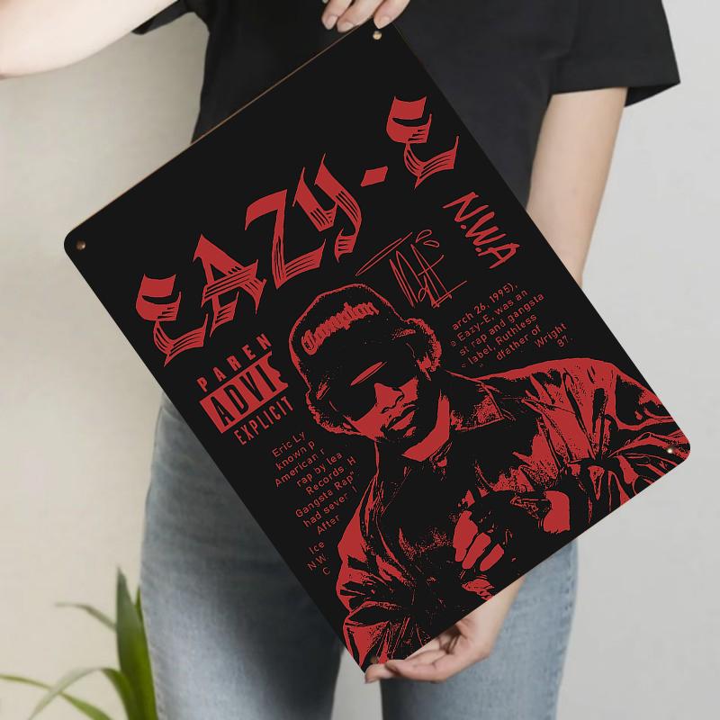 

EazyE Rapper Portrait Metal Tin Sign NWA Hip Hop Music Decorative Wall Art Vintage Home Decoration 20x30cm（7.8x11.8inch）