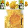 Stylish Yellow High Hat Pet Wig Costume For Dogs And Cats With Bangs Fun Accessory