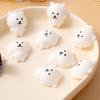 Xiaobudian 4Pcs Mini Cartoon Bear Squeeze Toy, Stress Relief White Sensory Focus Aid Hand Relaxation Fidget Party Favors