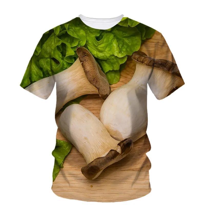 Men's T-Shirt 3D Print Natural Mushroom Graphic T Shirt For Men Women Streetwear Crew Neck Short Sleeve