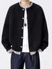 Men's Retro Color Block Cardigan Sweater, Autumn-Winter Casual Knitwear