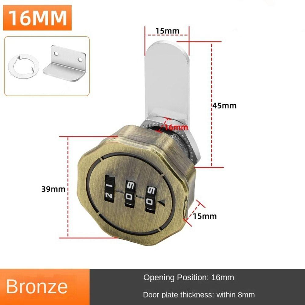 3 Digital Code Combination Lock Cupboard Drawer Cabinet Mailbox Password Locker Furniture Anti-theft Security Zinc Alloy Lock