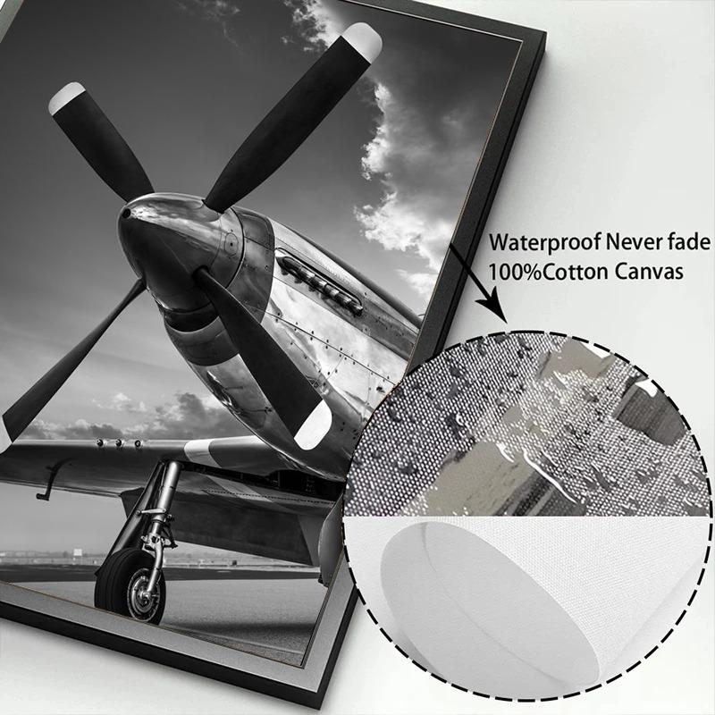 Vintage Aircraft Propeller Poster Prints Aviation Combat Aircraft Canvas Painting Wall Art Gift For Living Room Home Decor