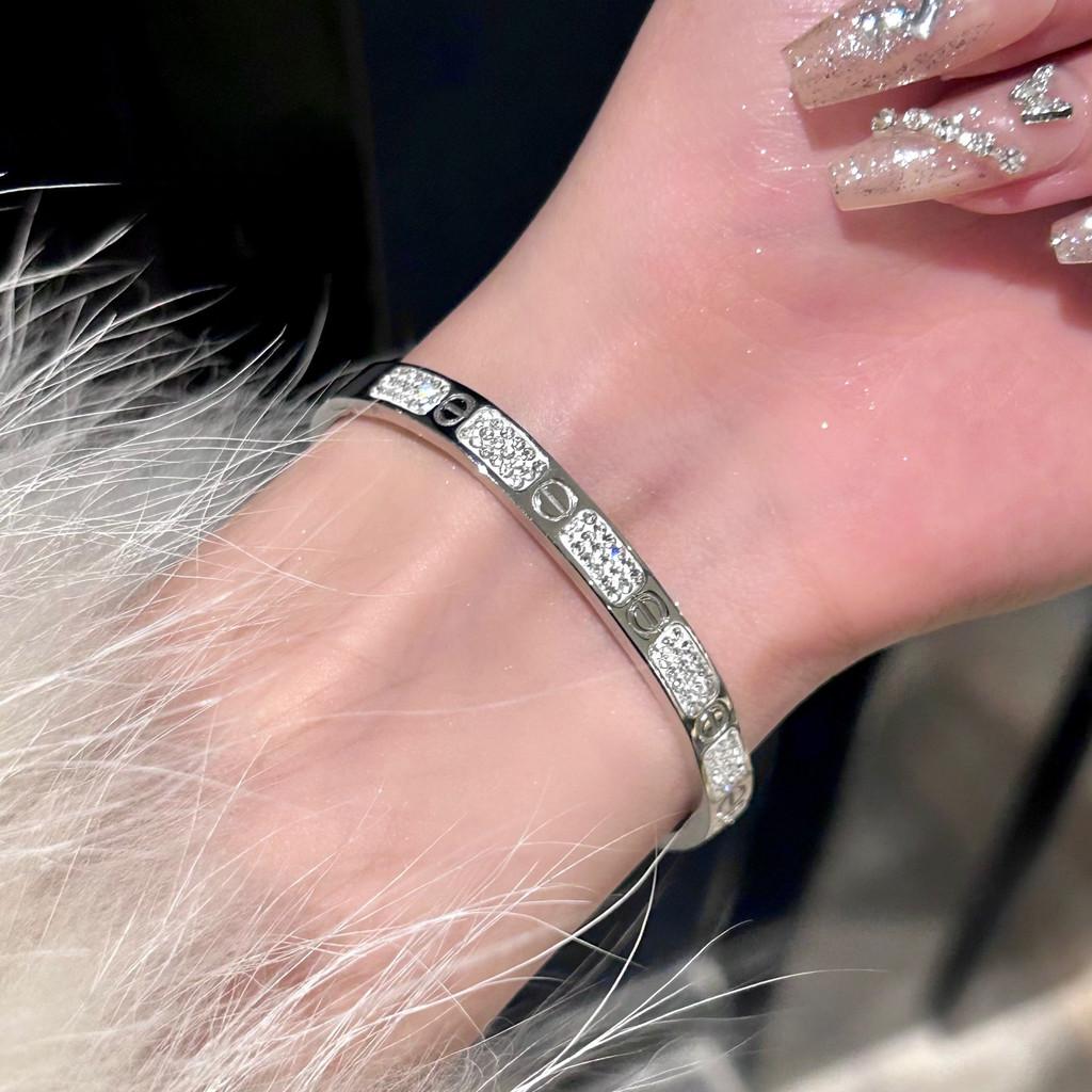 Titanium Steel Zirconia Geometric Bangle With Elegant Design For Womens Stylish Accessories
