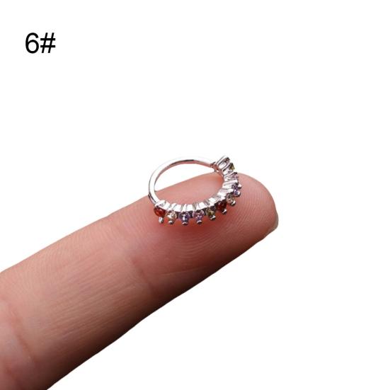 1Pc Women Multicolor Cubic Zirconia Hoop Nose Ring Huggie Earring Helix Jewelry