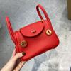 Bag Retro Soft Cowhide Lychee Pattern Portable Shoulder Crossbody Macaron