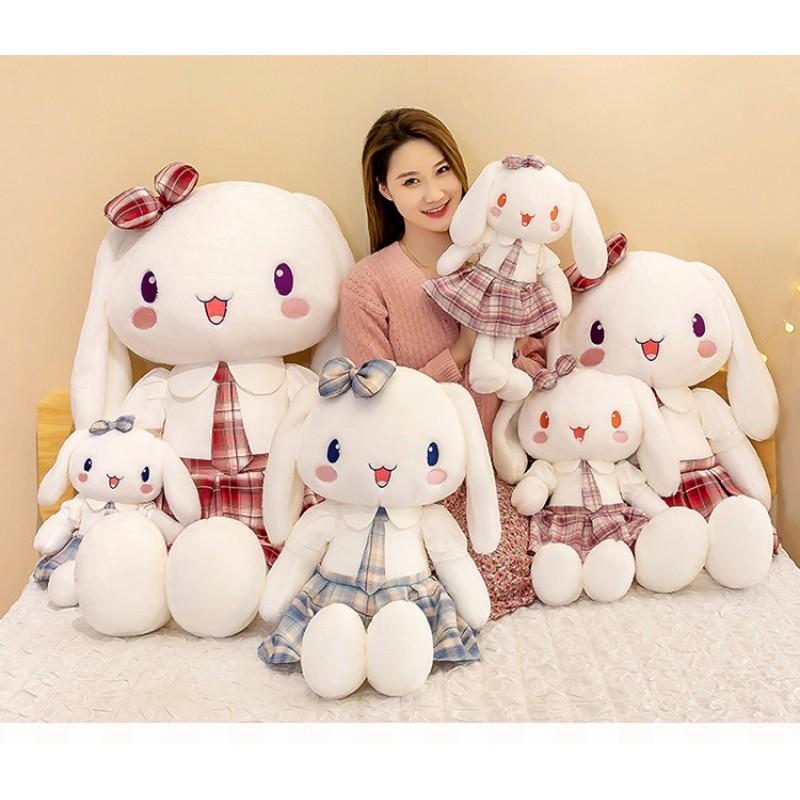 Cute Plush Rabbit Toy In JK Skirt Style Soft Stuffed Animal Girls Teens Sleep Pillow Birthday Gift