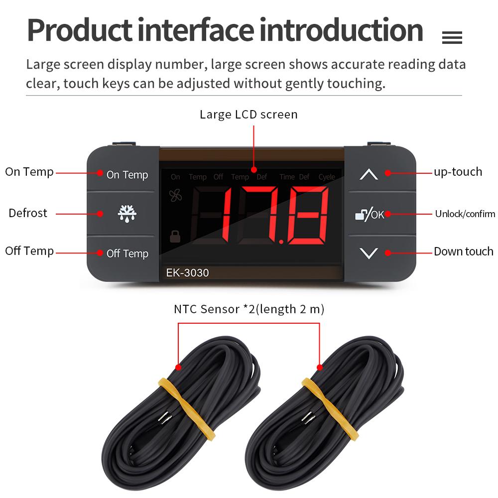 EK-3030 220V Digitalthermostat für Kühlraum Inkubator Temperaturregler Kühlung Heizung Thermoregler Relais