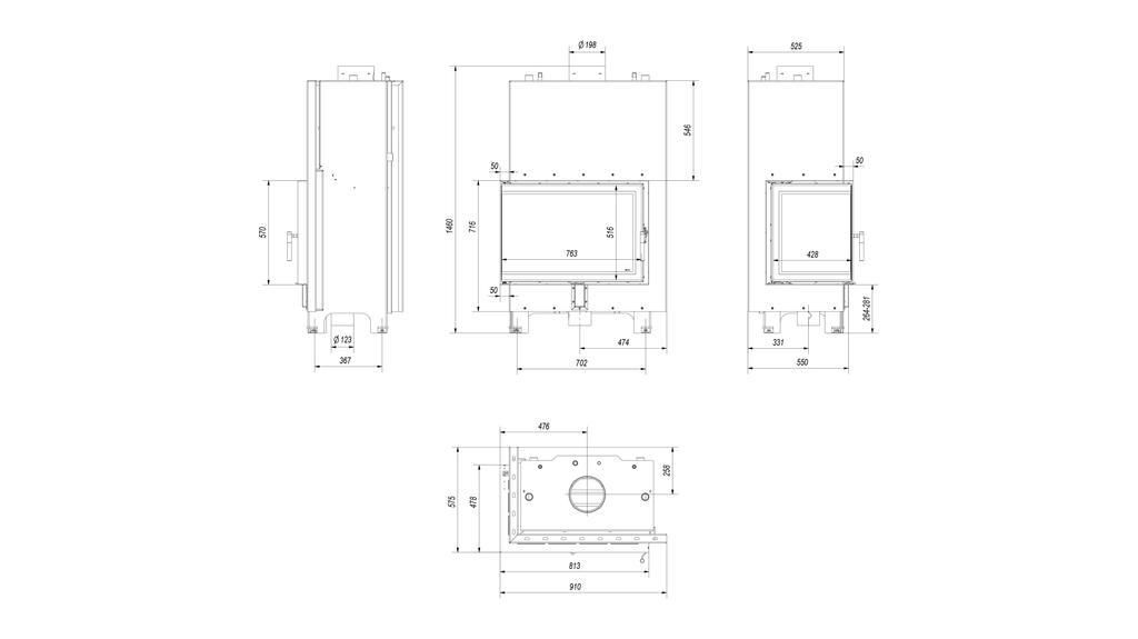 Water Heating Fireplace KRATKI MBA Left 17 kW Ø 200