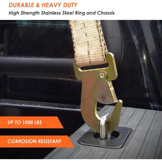 4 Pack Retractable Truck Bed Tie Down Anchors Compatible With 2015-23 Ford F-150/2017- Ford F250 F350 Super Duty&Ford Raptor